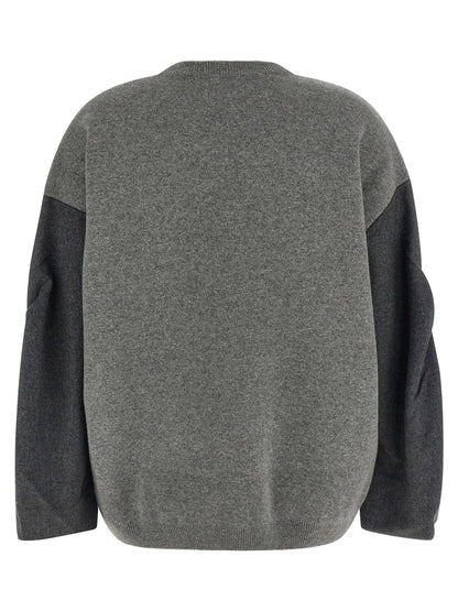 Nude Two-tone Sleeve Sweater