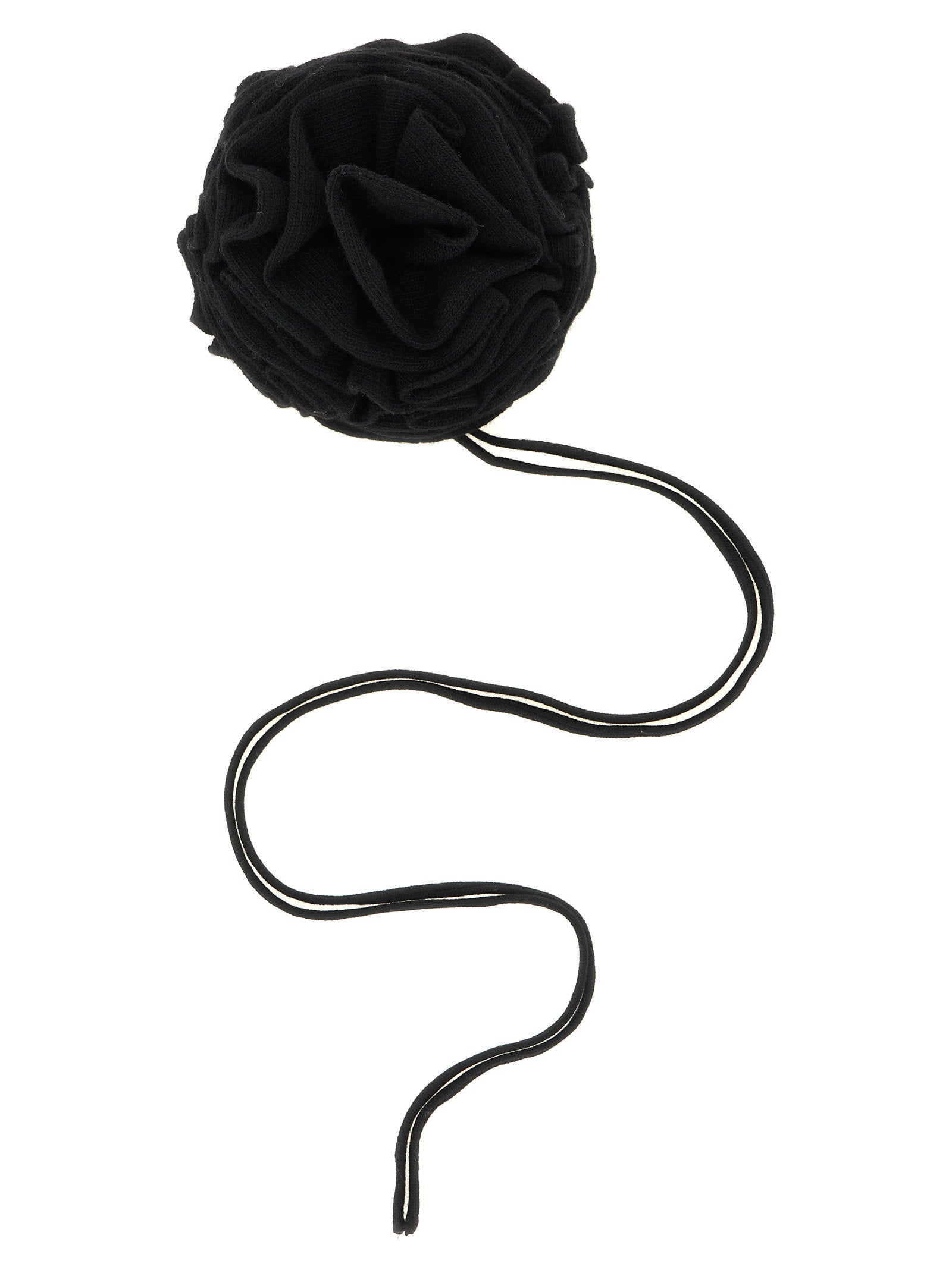Nude Knitted Brooch With Lace