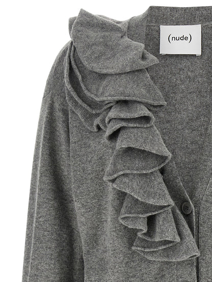Nude Ruffle Cardigan