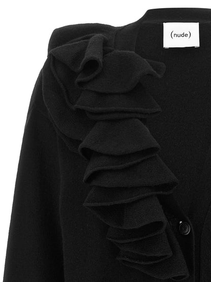 Nude Ruffle Cardigan
