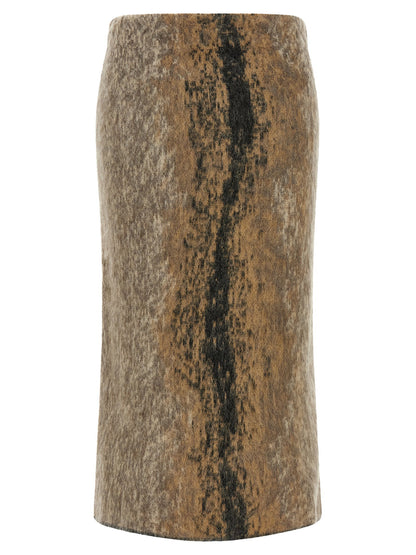 Nude Wool And Alpaca Skirt