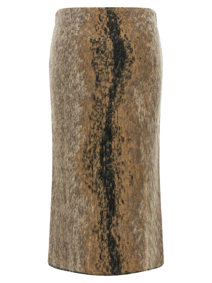 Nude Wool And Alpaca Skirt