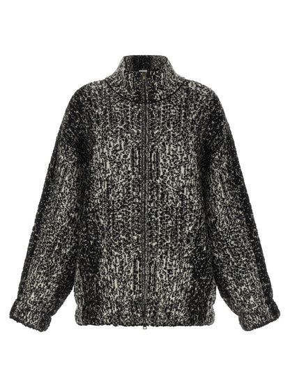 Nude Bouclé Bomber Jacket
