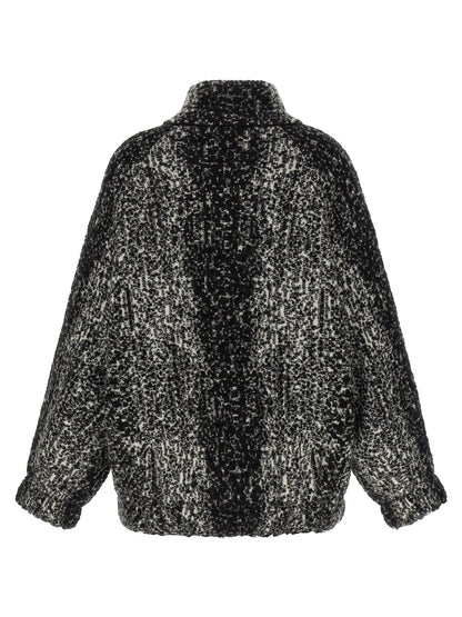 Nude Bouclé Bomber Jacket