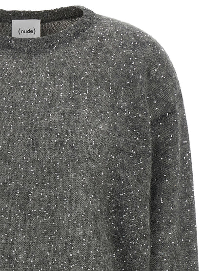 Nude Micro Sequin Sweater