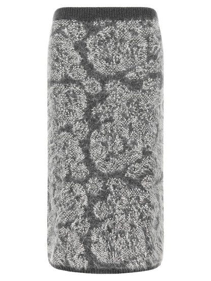 Nude Jacquard Knit Skirt