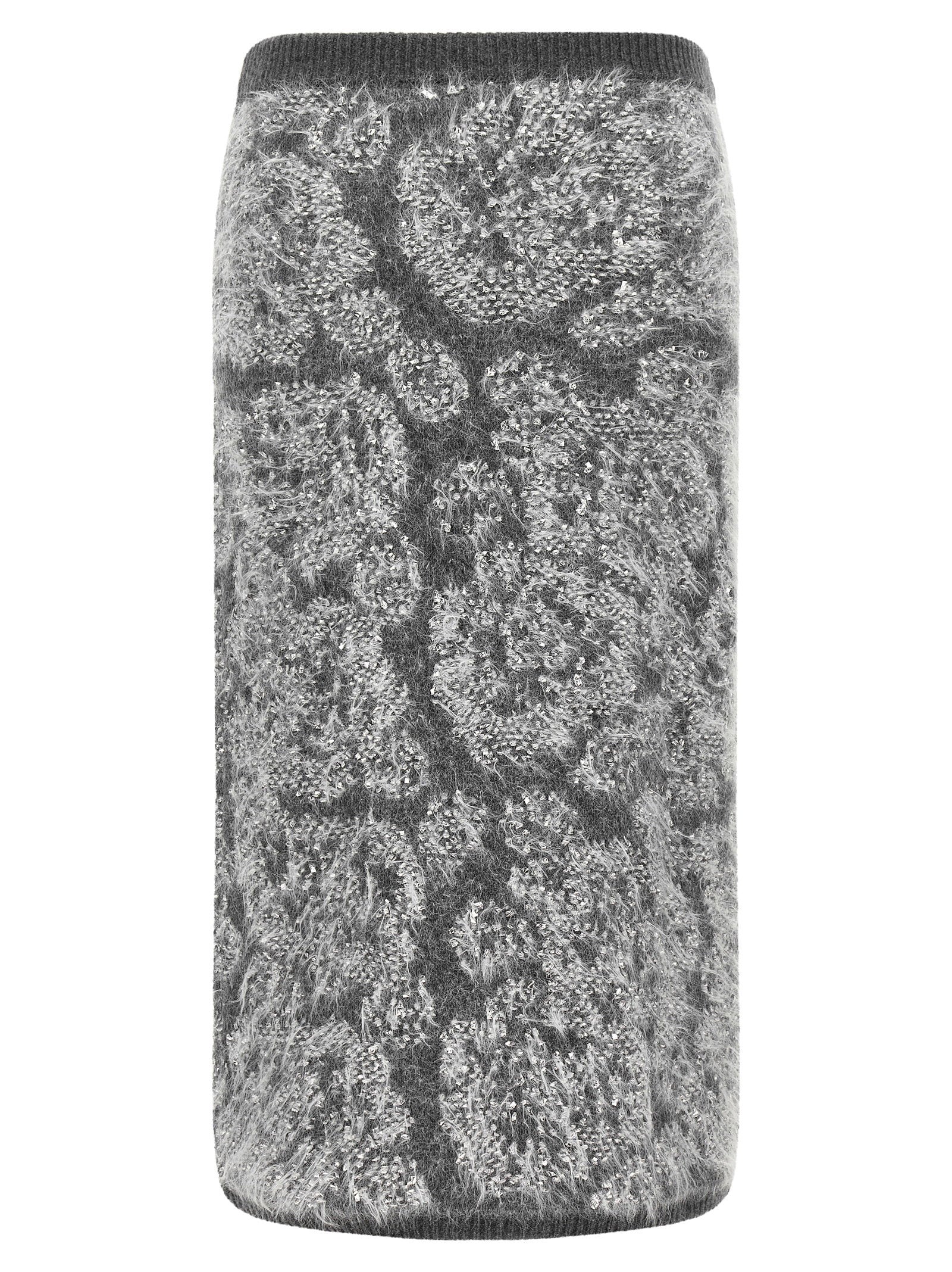 Nude Jacquard Knit Skirt