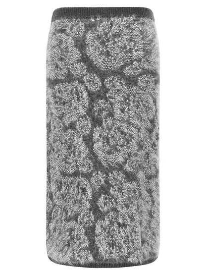 Nude Jacquard Knit Skirt
