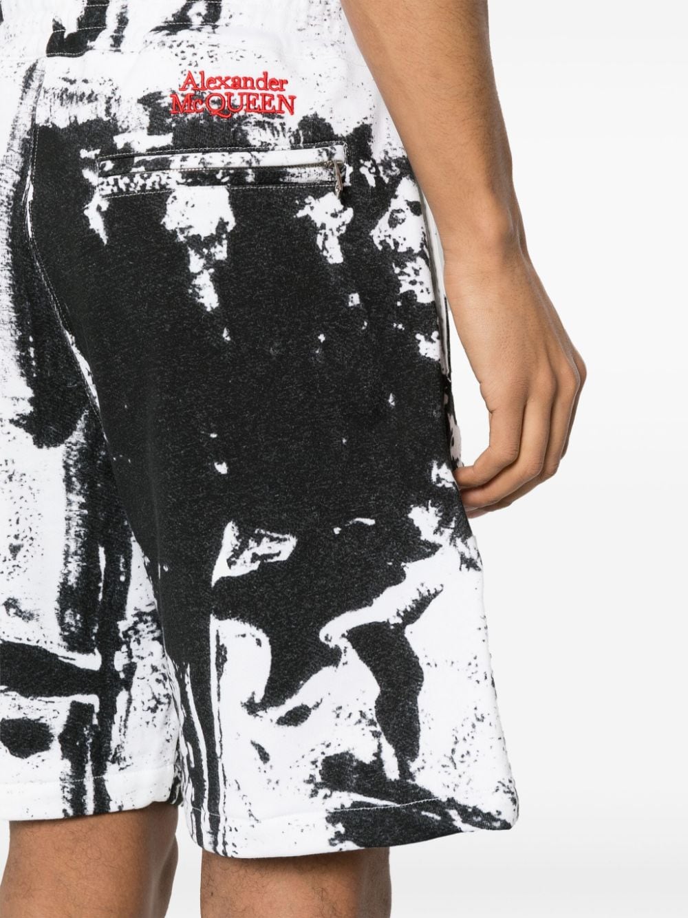 Alexander McQueen paint-splatter cotton shorts