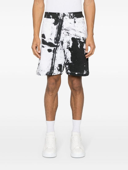 Alexander McQueen paint-splatter cotton shorts