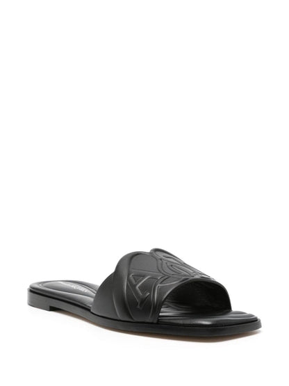 Alexander McQueen logo-embossed leather sandals