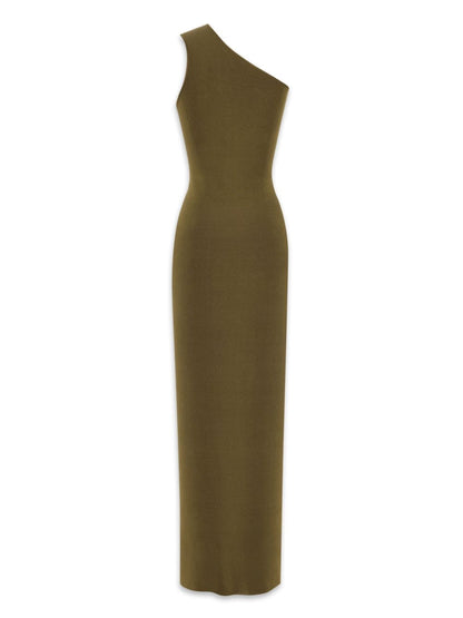 Saint Laurent One shoulder silk dress