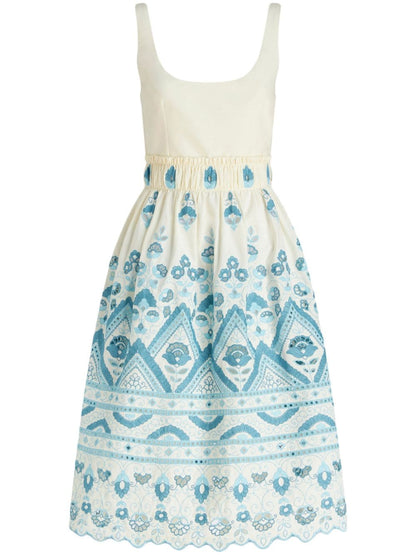 Etro Broderie anglaise flared dress