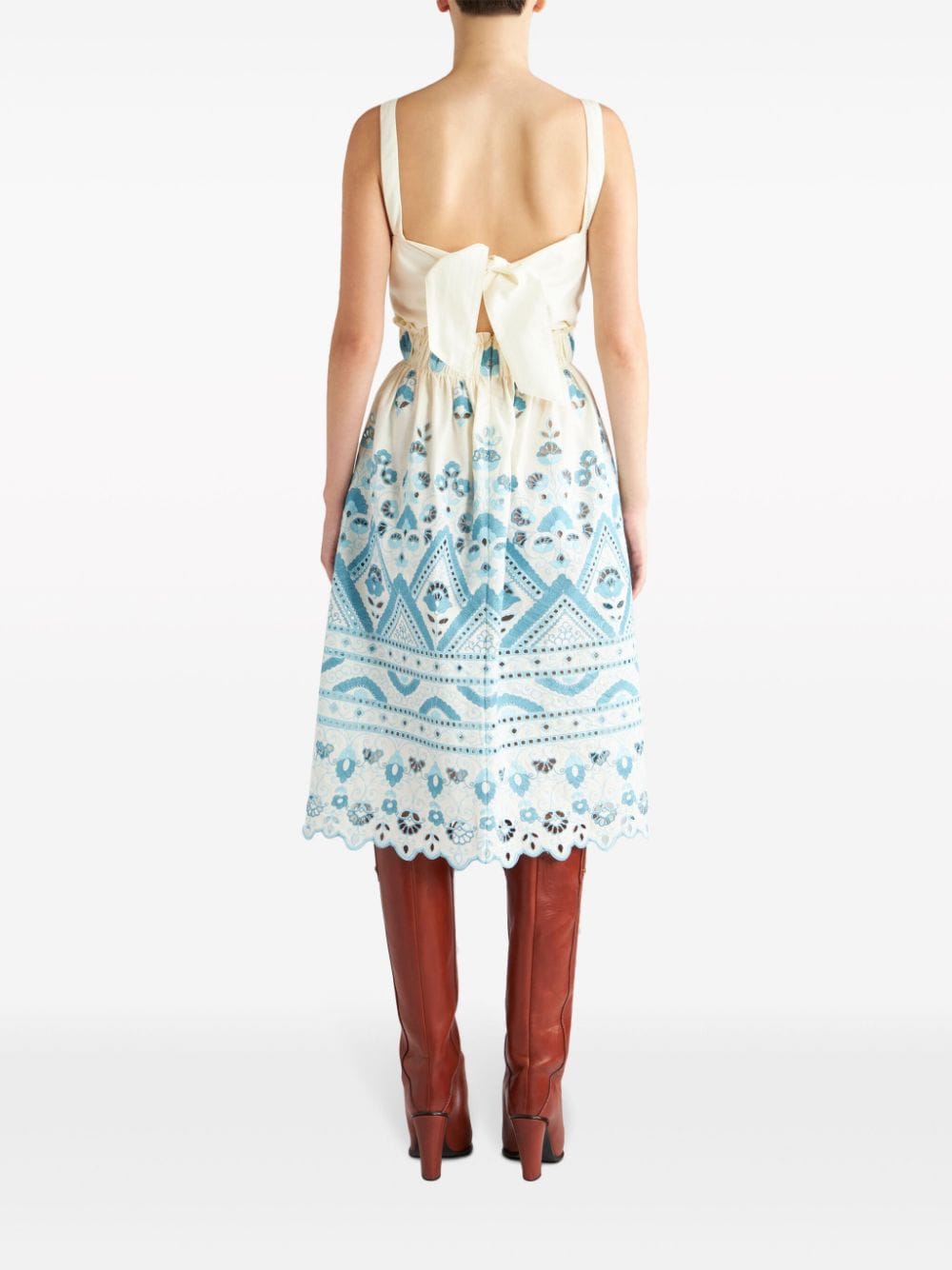 Etro Broderie anglaise flared dress