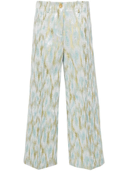 Erika Cavallini Semi-Couture Printed cropped trousers