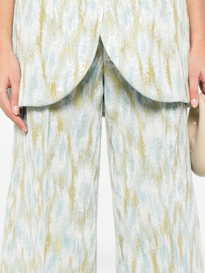 Erika Cavallini Semi-Couture Printed cropped trousers
