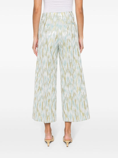Erika Cavallini Semi-Couture Printed cropped trousers