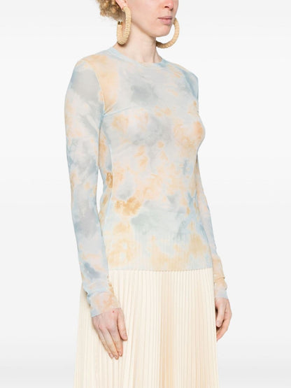 Erika Cavallini Semi-Couture Long sleeve printed t-shirt