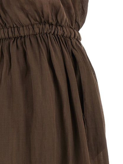 Nude Linen Blend Dress