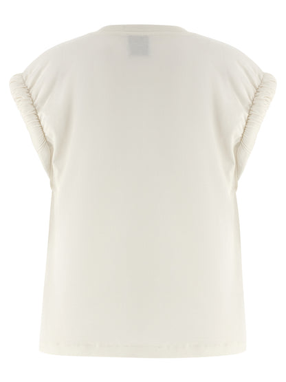 Nude Curled Sleeve T-shirt