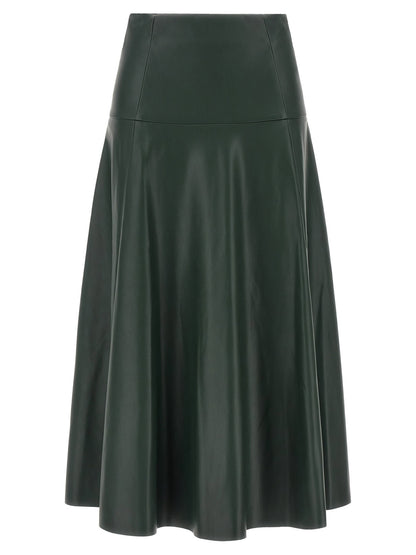 Nude Eco-leather Skirt