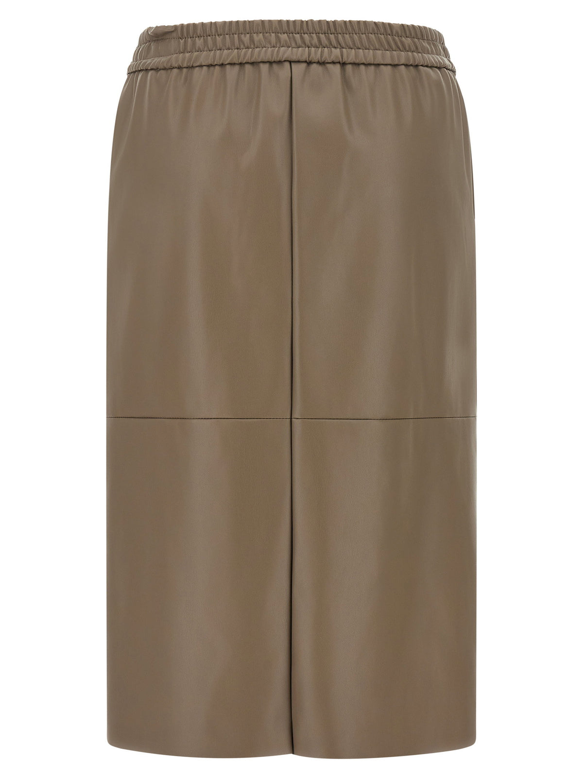 Nude Eco-leather Panel Skirt