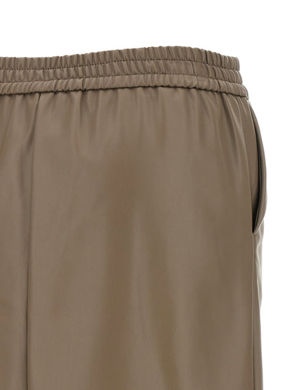 Nude Eco-leather Panel Skirt