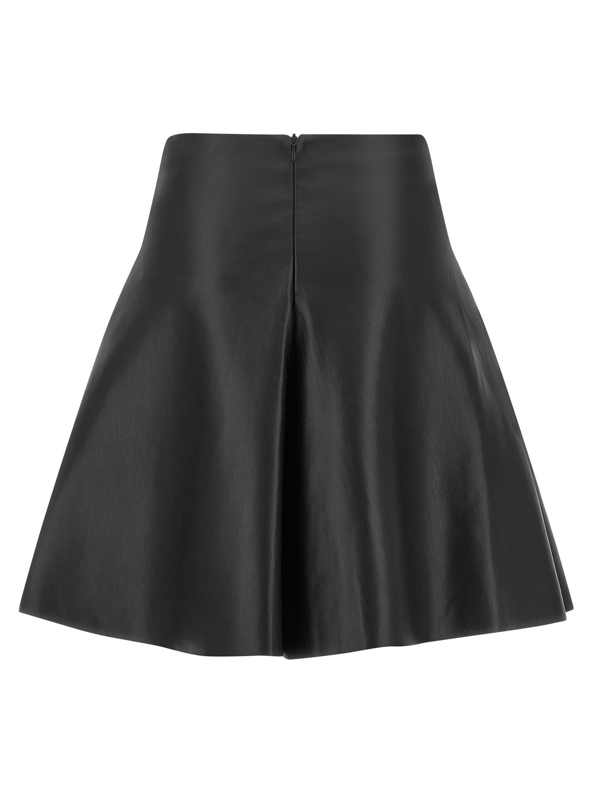 Nude Eco-leather Full Skirt