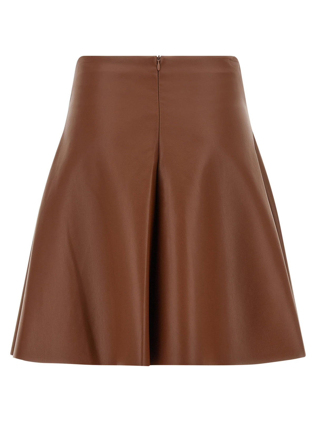 Nude Eco-leather Full Skirt