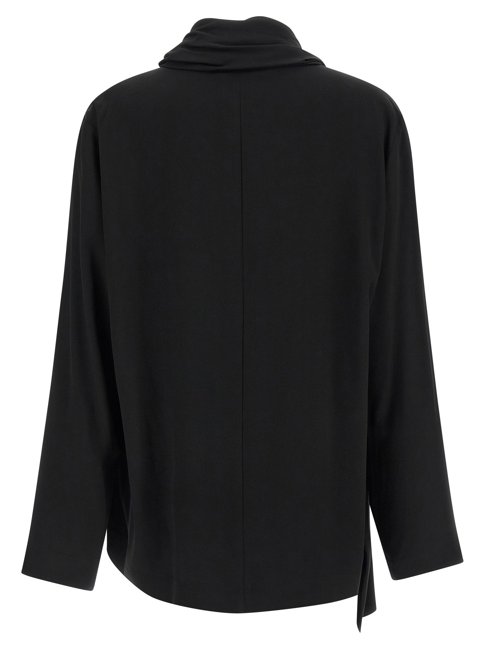Nude Draped Panel Blouse