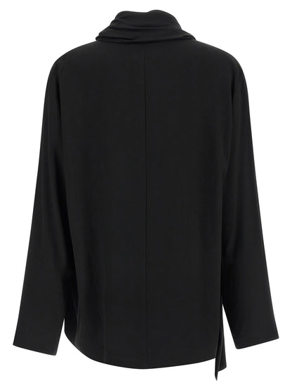 Nude Draped Panel Blouse