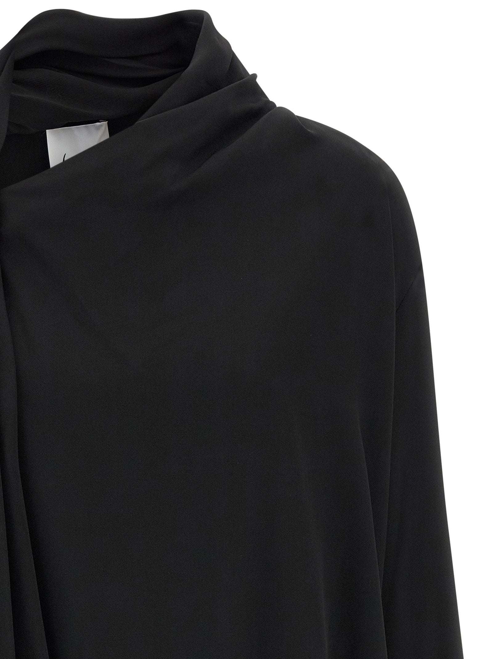 Nude Draped Panel Blouse