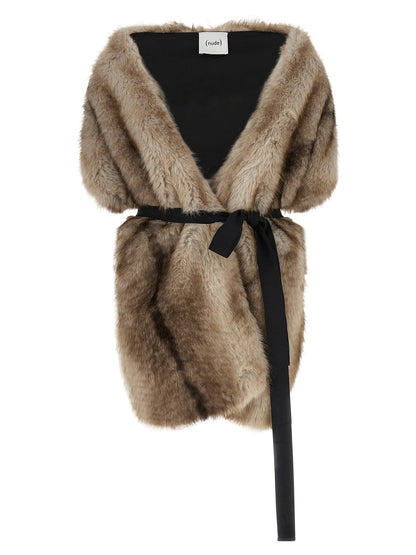 Nude Eco-fur Stole