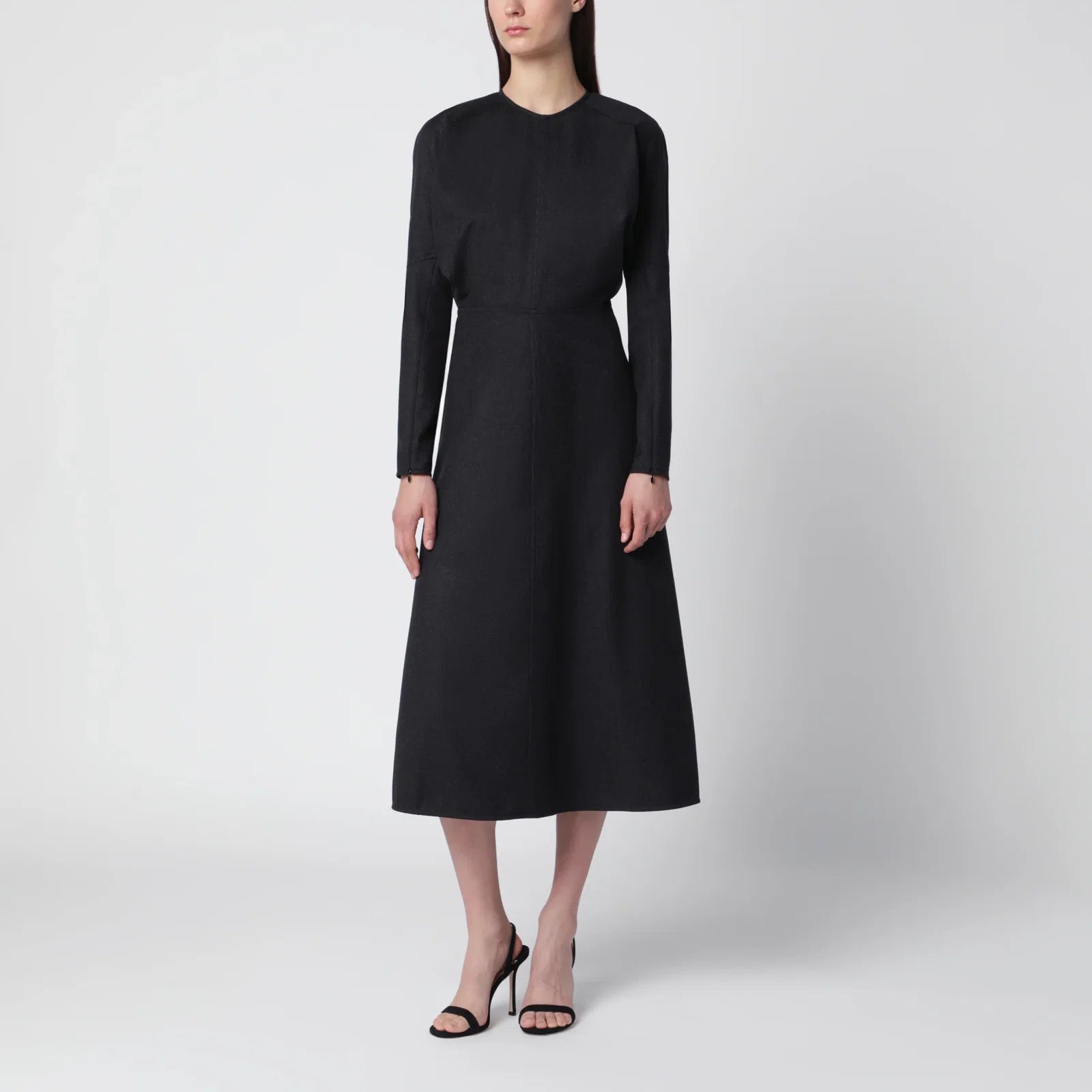 Victoria Beckham Doman virgin wool dress in dark grey mélange