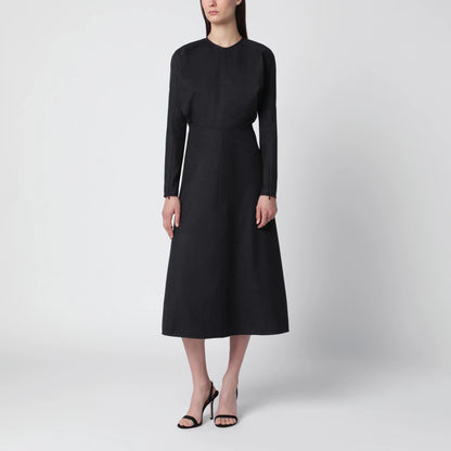 Victoria Beckham Doman virgin wool dress in dark grey mélange