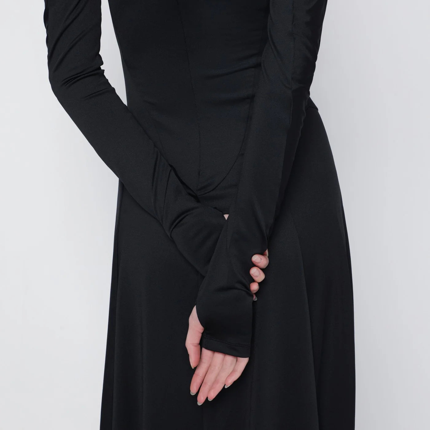 Victoria Beckham Black asymmetric midi dress