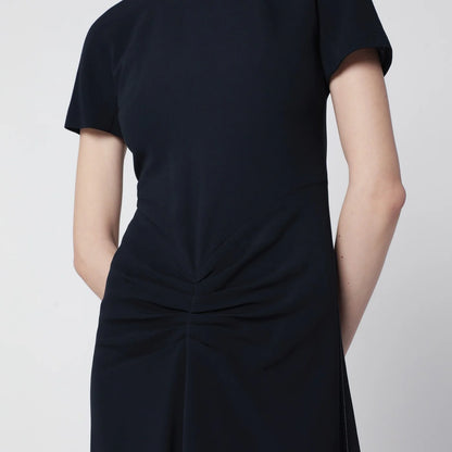 Victoria Beckham Blaire dress with gathered waist in navy blue