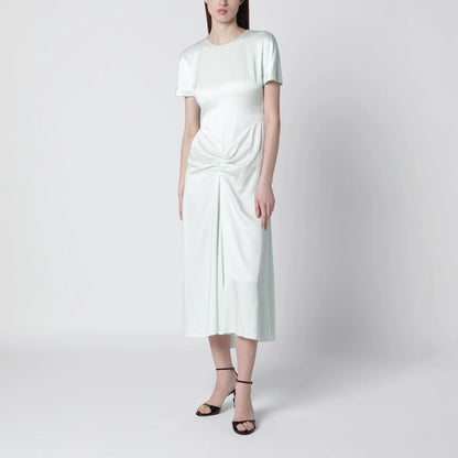 Victoria Beckham Blaire dress with gathered waist in aloe colour
