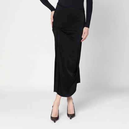 Victoria Beckham Black midi skirt with draping