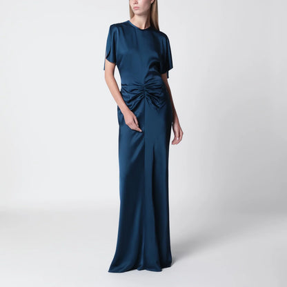 Victoria Beckham Ocean blue Isabella satin crêpe maxi dress