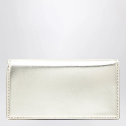Christian Louboutin Platinum-coloured leather clutch bag with chain