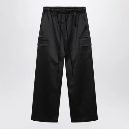 Fear of God Essentials Black satin cargo trousers