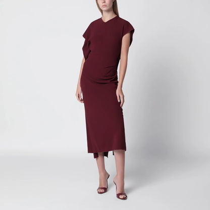 Victoria Beckham Victoria stretch cady ankle-length dress in cinnabar red