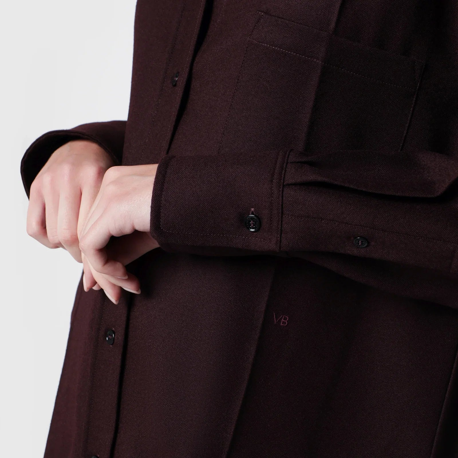 Victoria Beckham Virgin wool flannel shirt in acai