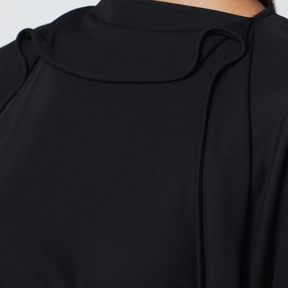 Victoria Beckham Black midi dress in draped jersey