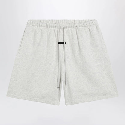 Fear of God Essentials Classic light grey mélange fleece sports shorts