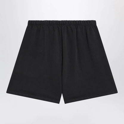 Fear of God Essentials Black cotton fleece shorts with logo