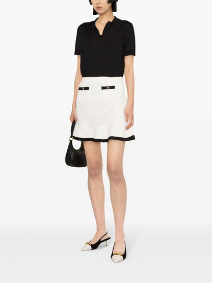 Self-Portrait Sequinned crochet miniskirt