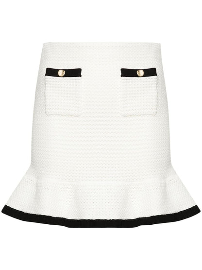 Self-Portrait Sequinned crochet miniskirt