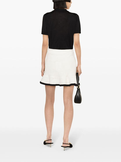 Self-Portrait Sequinned crochet miniskirt